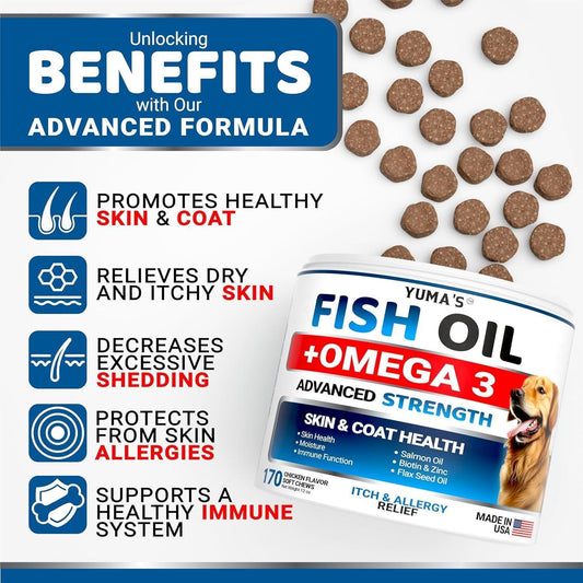 (2 Pack) Omega 3 Fish Oil for Dogs Skin and Coat Supplement Omega 3 for Dogs