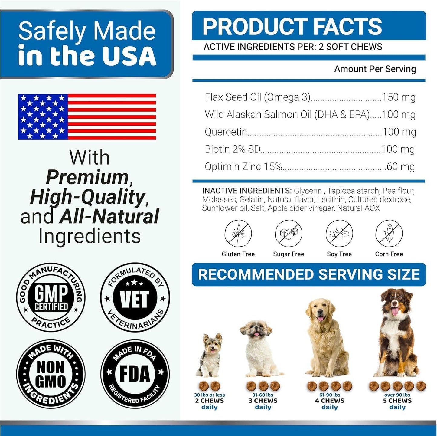 (2 Pack) Omega 3 Fish Oil for Dogs Skin and Coat Supplement Omega 3 for Dogs