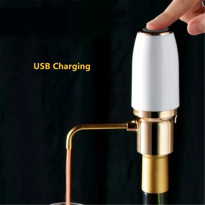 Electric Wine Aerator Pourer Automatic Smart Decanter Dispenser Rechargeable With Micro-USB Cable with Base