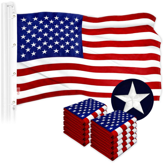 USA American Flag 8x12FT 10Pack Embroidered Polyester By G128